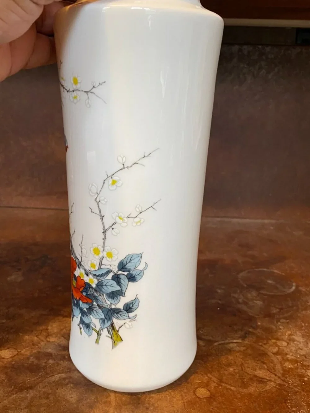 1960s NIB 10.5-inch Blue Bird Japanese Porcelain Vase Made by Jay Vintage